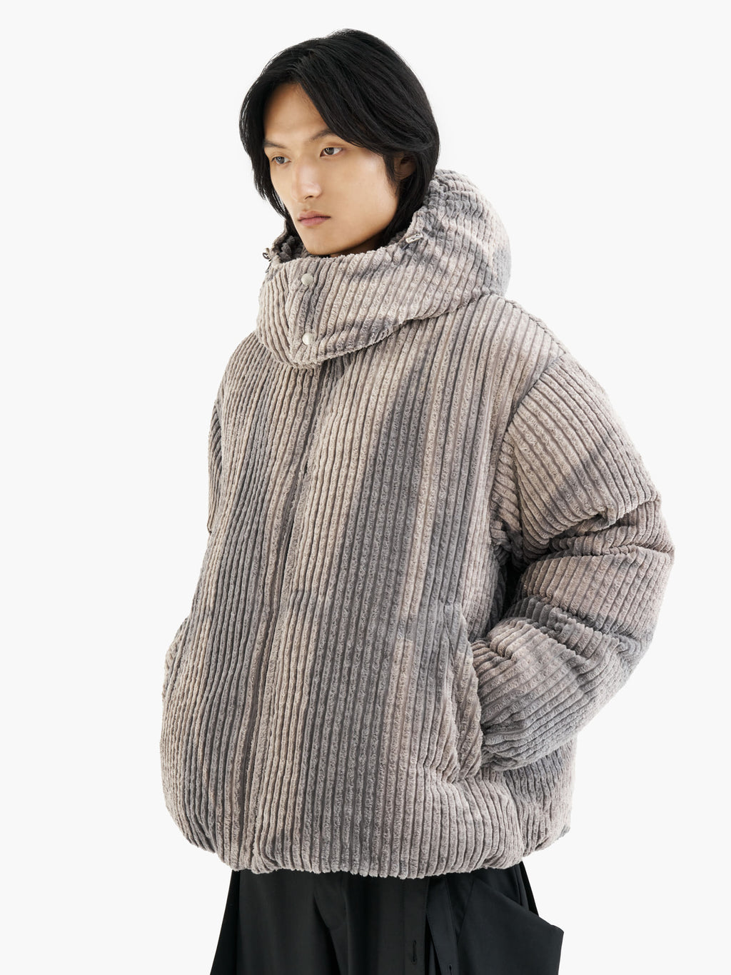 Jiyong Kim - Sun-Bleached Detachable Hood Down Jacket (Grey) product image 3 | TRAB K-Fashion Australia