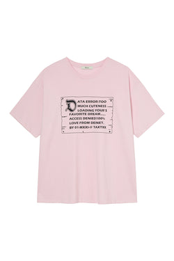 Deinet - D Lettering Graphic Oversized T-Shirt (Light Pink) product image 1 | TRAB K-Fashion Australia