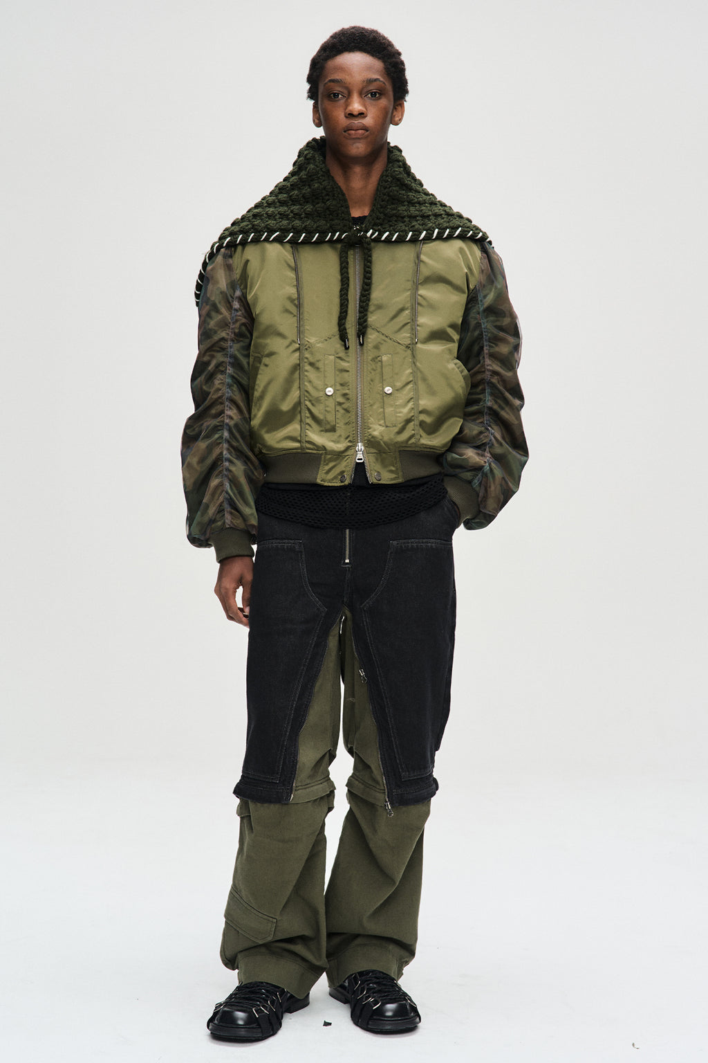 Andersson Bell - Chunky Wool-Blend Hand Knitted Scarf (Green) product image 2 | TRAB K-Fashion Australia