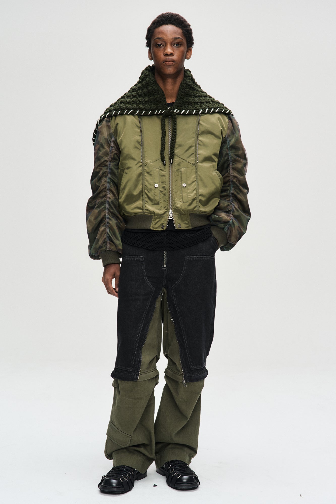 Andersson Bell - Chunky Wool-Blend Hand Knitted Scarf (Green) product image 2 | TRAB K-Fashion Australia