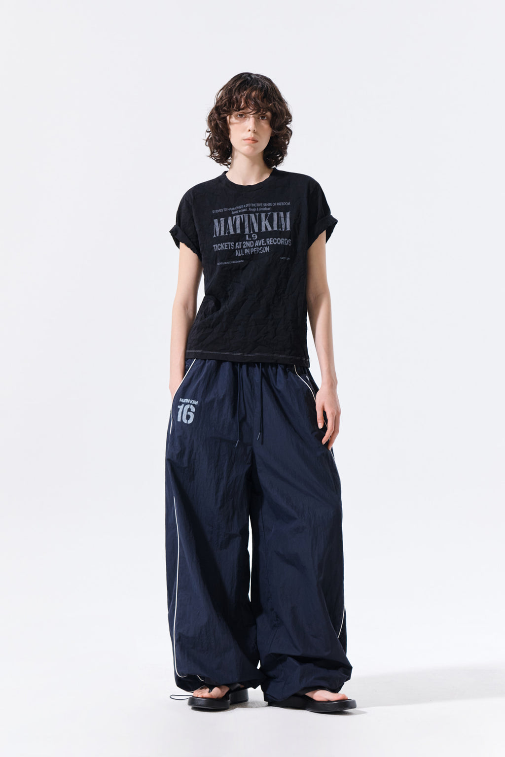 Matin Kim - Lettering Graffiti Crease Top (Black) product image 9 | TRAB K-Fashion Australia