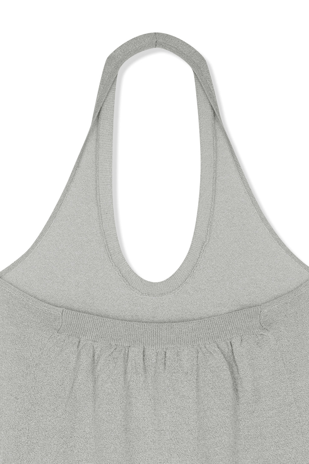 Matin Kim - Layered Tie Halter Neck Knit Top (Light Grey) product image 9 | TRAB K-Fashion Australia