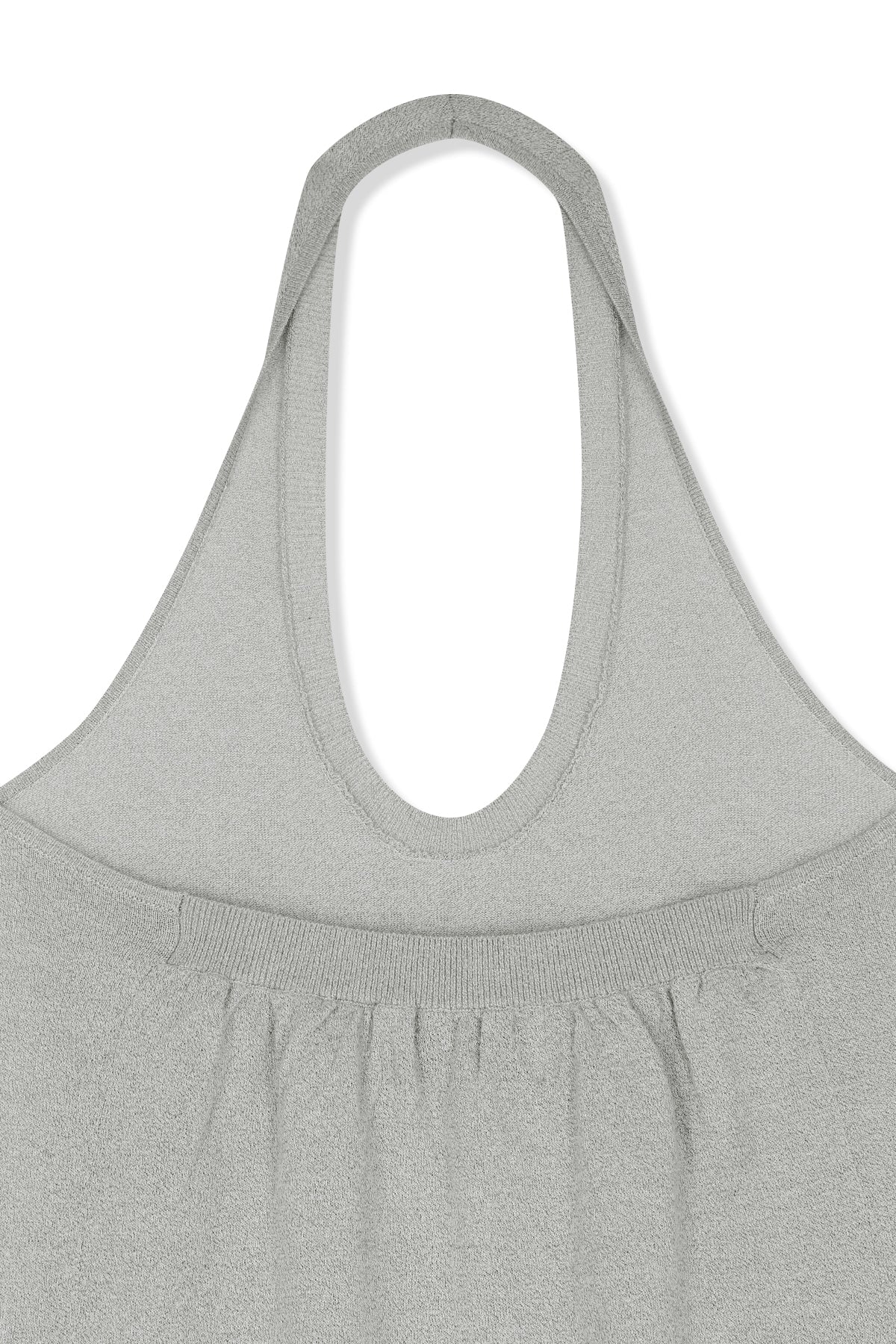 Matin Kim - Layered Tie Halter Neck Knit Top (Light Grey) product image 9 | TRAB K-Fashion Australia