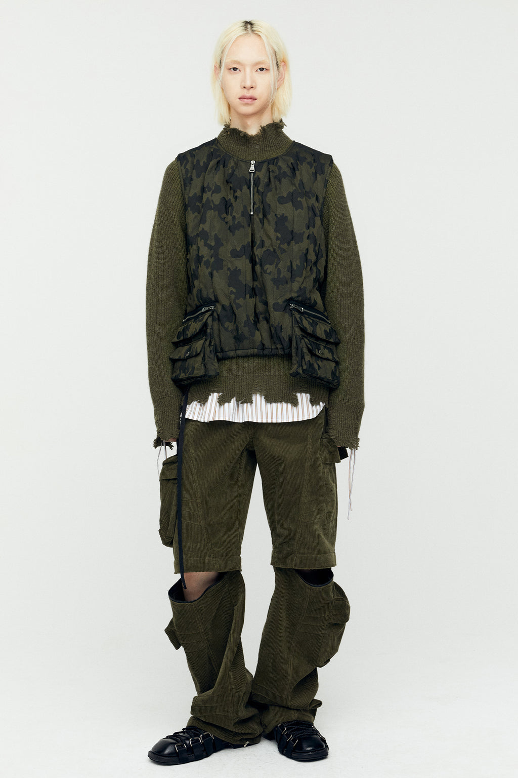 Andersson Bell - Wax Coated Padded Turtle Vest (Khaki) product image 7 | TRAB K-Fashion Australia