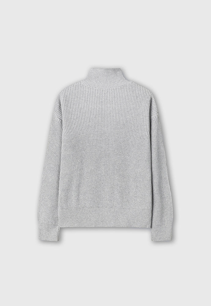 Tonywack - Italian Cotton Hard Twist Zip-Up Knit (Light Grey) product image 8 | TRAB K-Fashion Australia