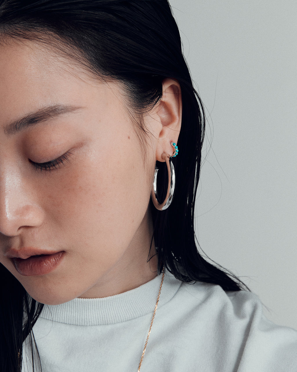 Numbering - Pipe Hoop Earrings #7013 product image 6 | TRAB K-Fashion Australia