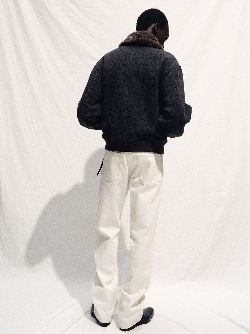 Tonywack - Loose Straight Buckle-Back Jeans (Ecru) product image 7 | TRAB K-Fashion Australia