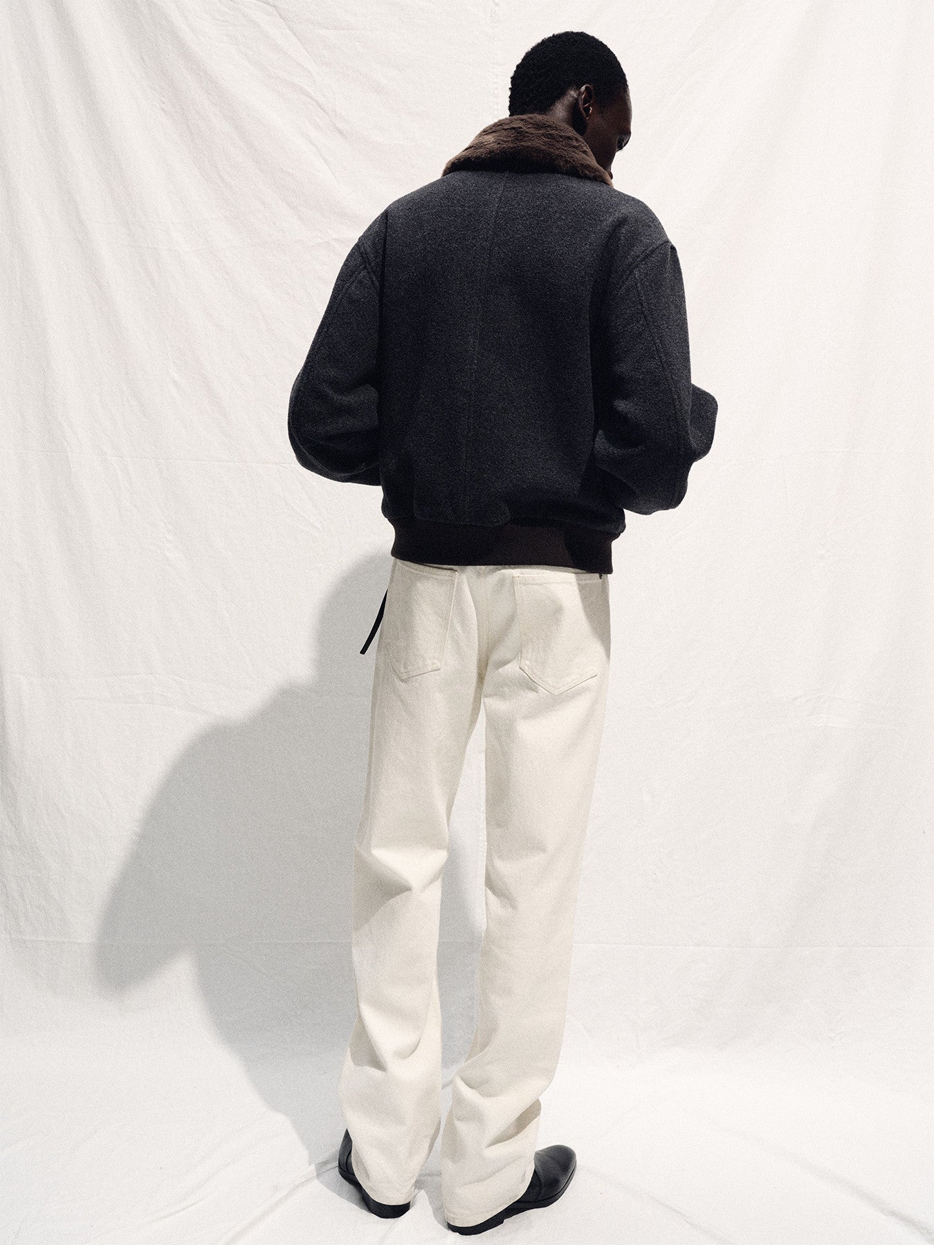 Tonywack - Loose Straight Buckle-Back Jeans (Ecru) product image 7 | TRAB K-Fashion Australia