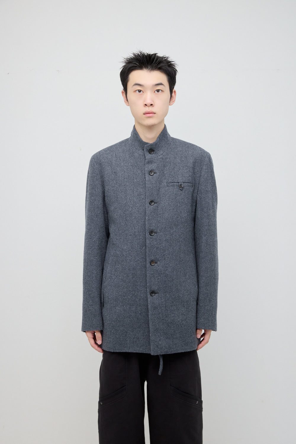 Hatchingroom - Stand Collar Coat (Charcoal) product image 6 | TRAB K-Fashion Australia