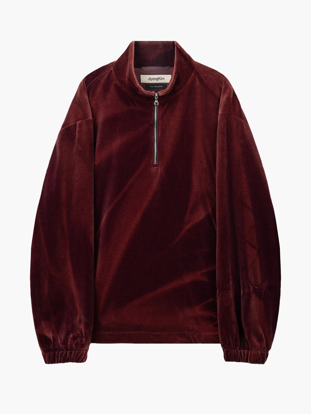 Jiyong Kim - Sun-Bleached Half-Zip Sweatshirt (Burgundy) product image 9 | TRAB K-Fashion Australia