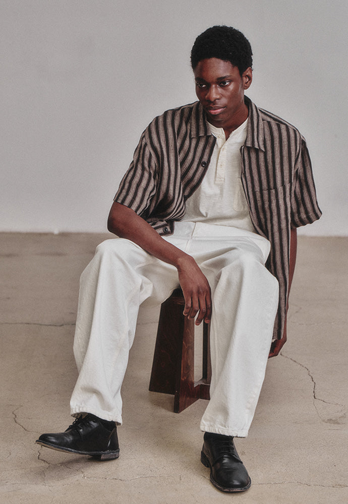 Art if acts - One Tuck Curve Denim Pants (Off White) product image 2 | TRAB K-Fashion Australia