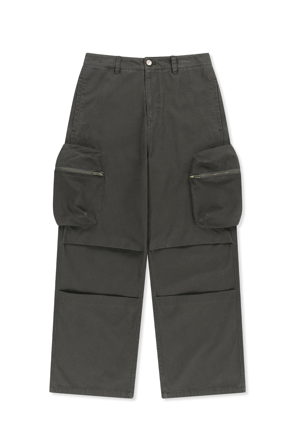 Matin Kim - Volume Tuck Cargo Pants (Charcoal) product image 1 | TRAB K-Fashion Australia