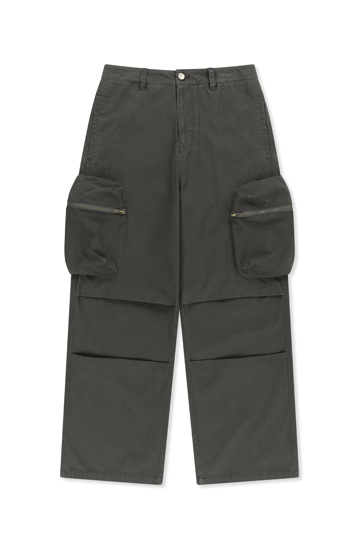 Matin Kim - Volume Tuck Cargo Pants (Charcoal) product image 1 | TRAB K-Fashion Australia