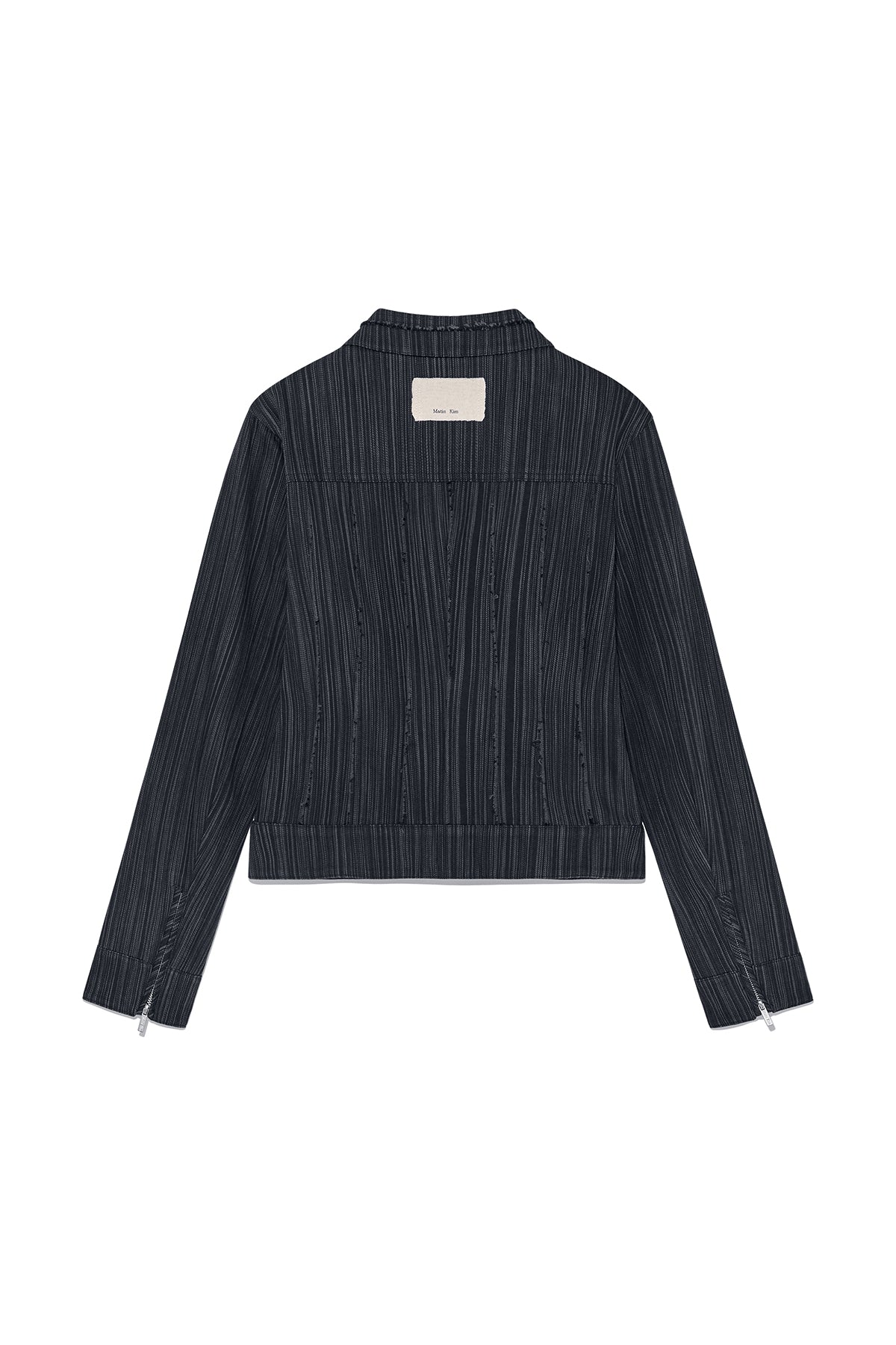 Matin Kim - Cut Out Slim Zip Up Jumper (Charcoal) product image 2 | TRAB K-Fashion Australia