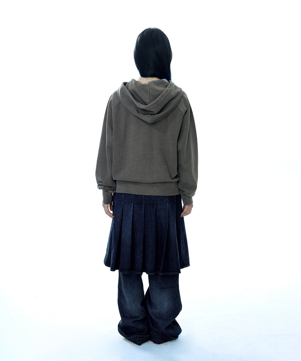 Coyseio - Vintage Tape Hood Zip-Up (Ash Brown) product image 11 | TRAB K-Fashion Australia