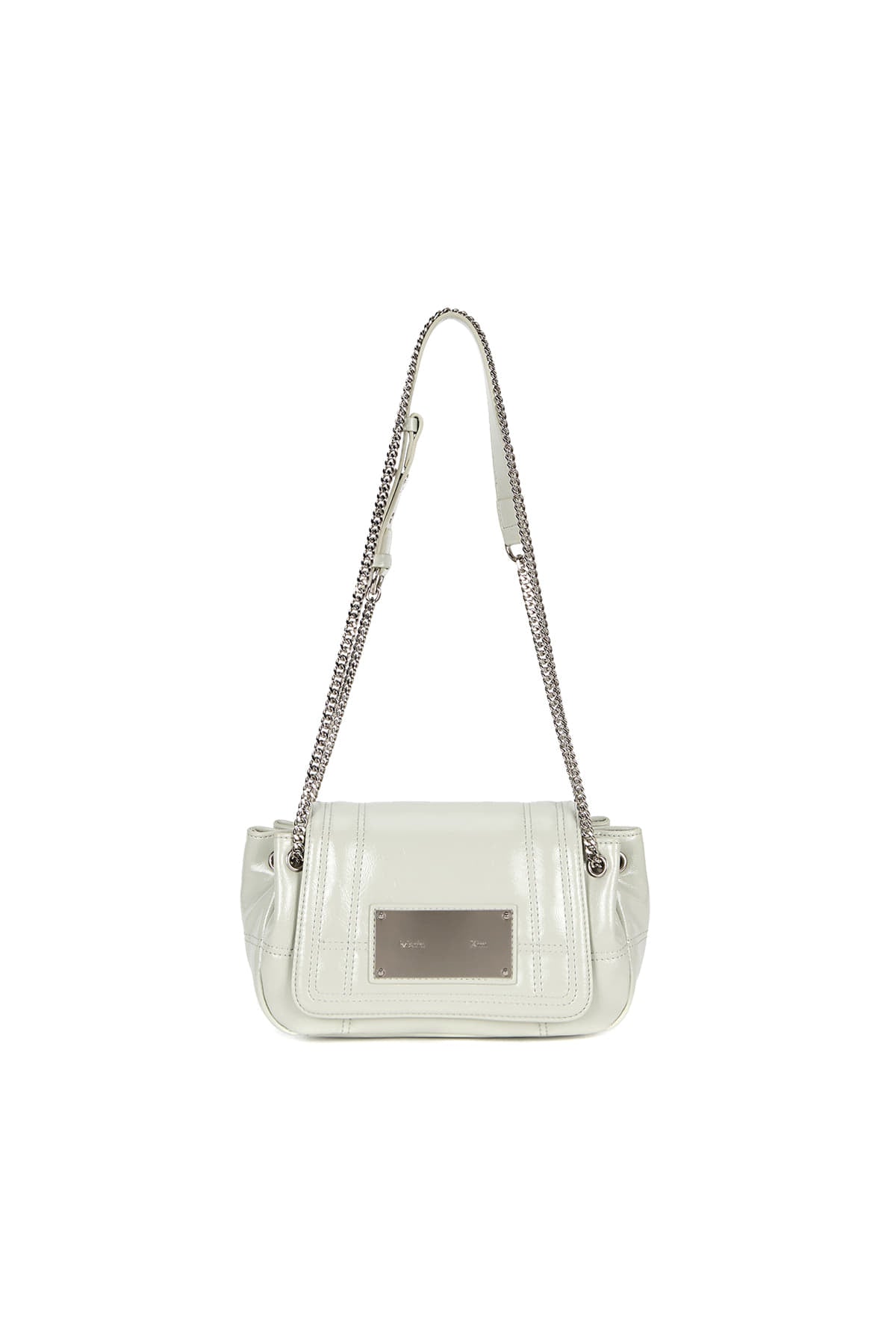 Matin Kim - Glossy Quilting Small Chain Bag (Light Grey) product image 1 | TRAB K-Fashion Australia