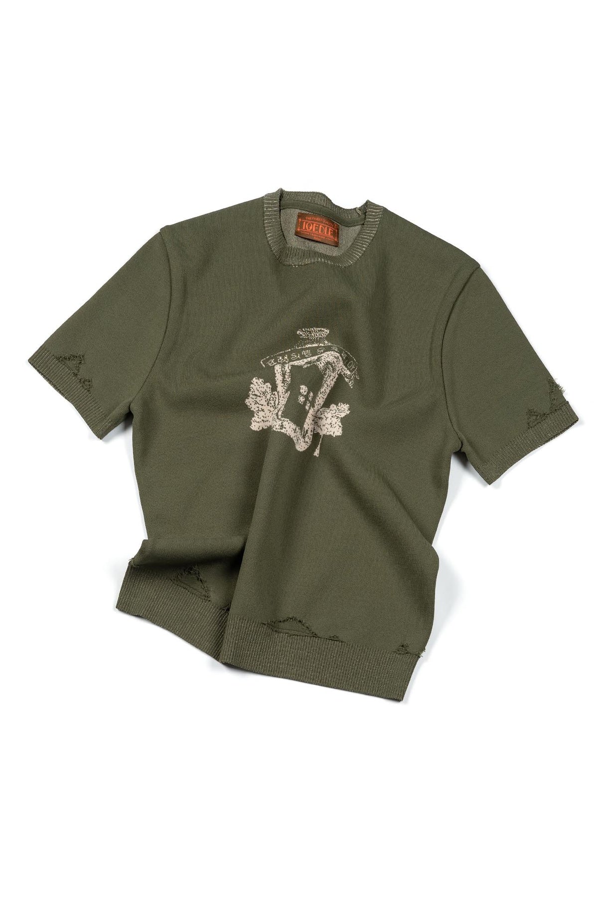 Ioedle - Utopia Vintage Jacquard Short Sleeve Knit (Khaki) product image 2 | TRAB K-Fashion Australia