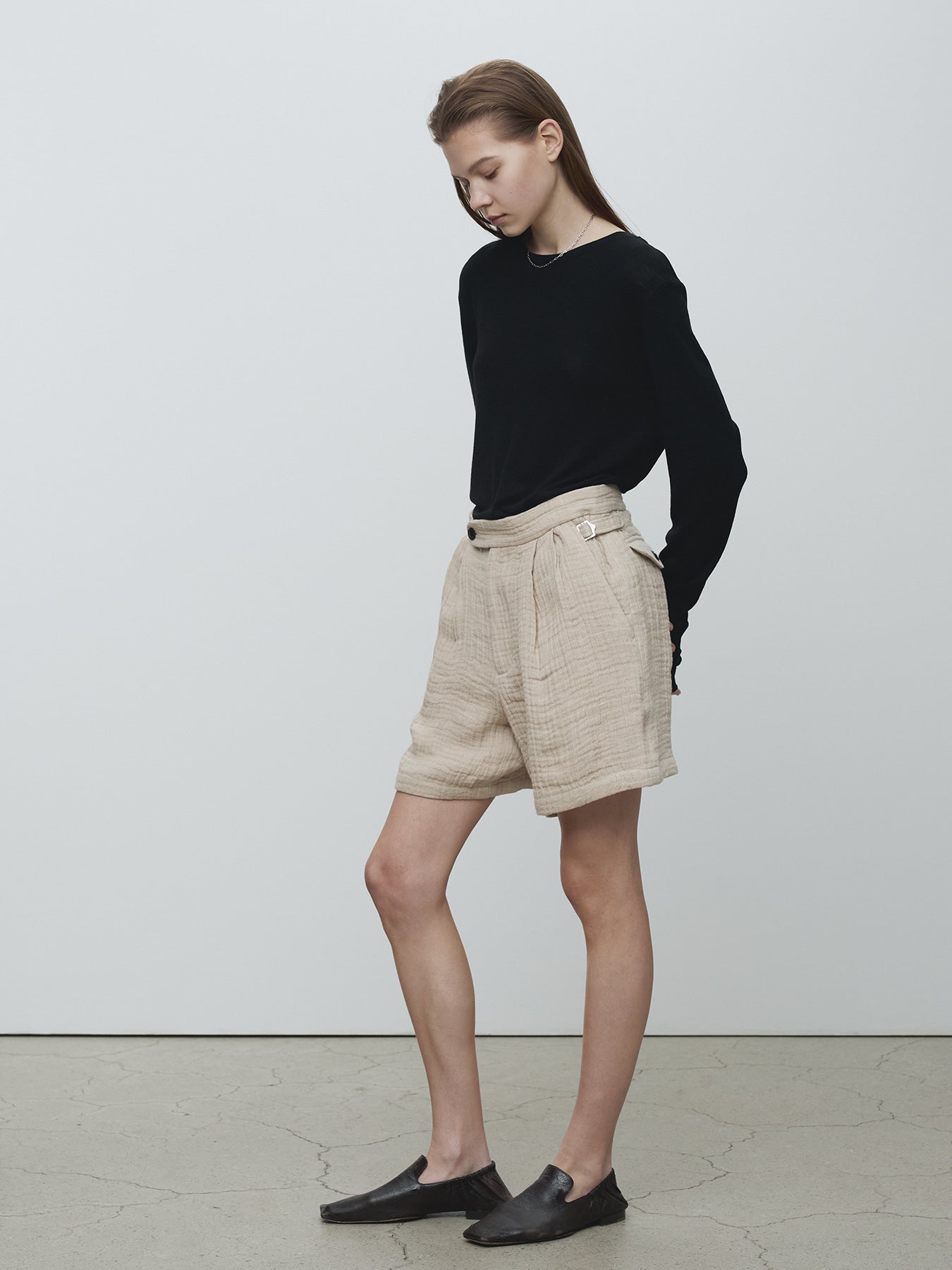 Tonywack - Double Weave Linen Short (French Beige) product image 2 | TRAB K-Fashion Australia