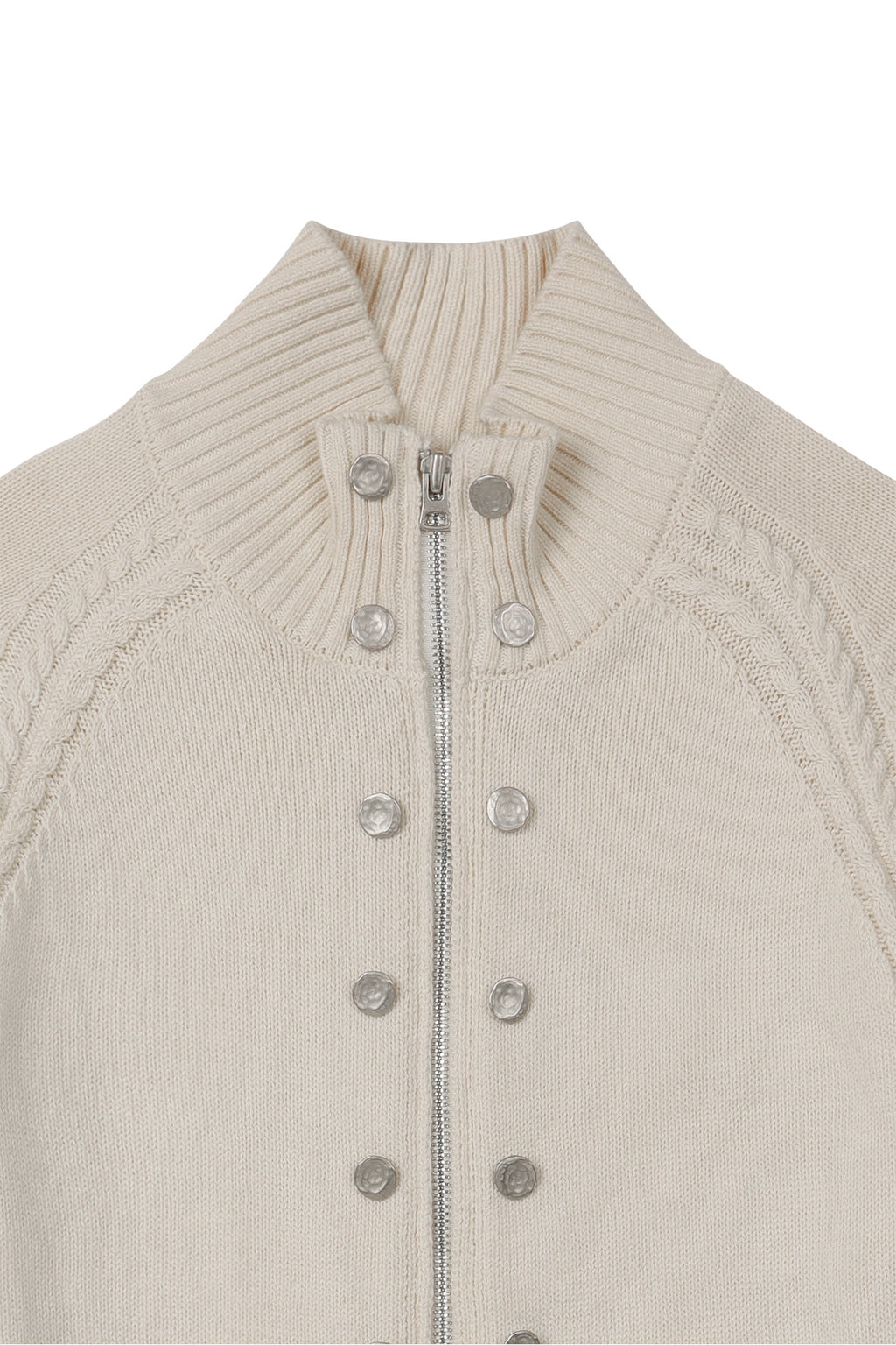 Deinet - High-Neck Stud Knit Outer (Ivory) product image 13 | TRAB K-Fashion Australia