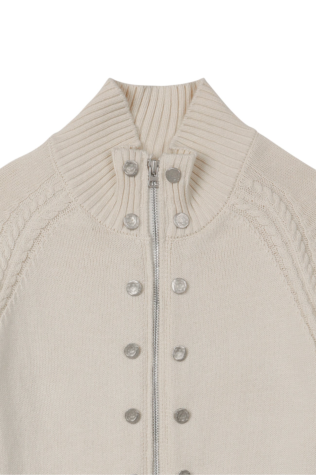 Deinet - High-Neck Stud Knit Outer (Ivory) product image 13 | TRAB K-Fashion Australia