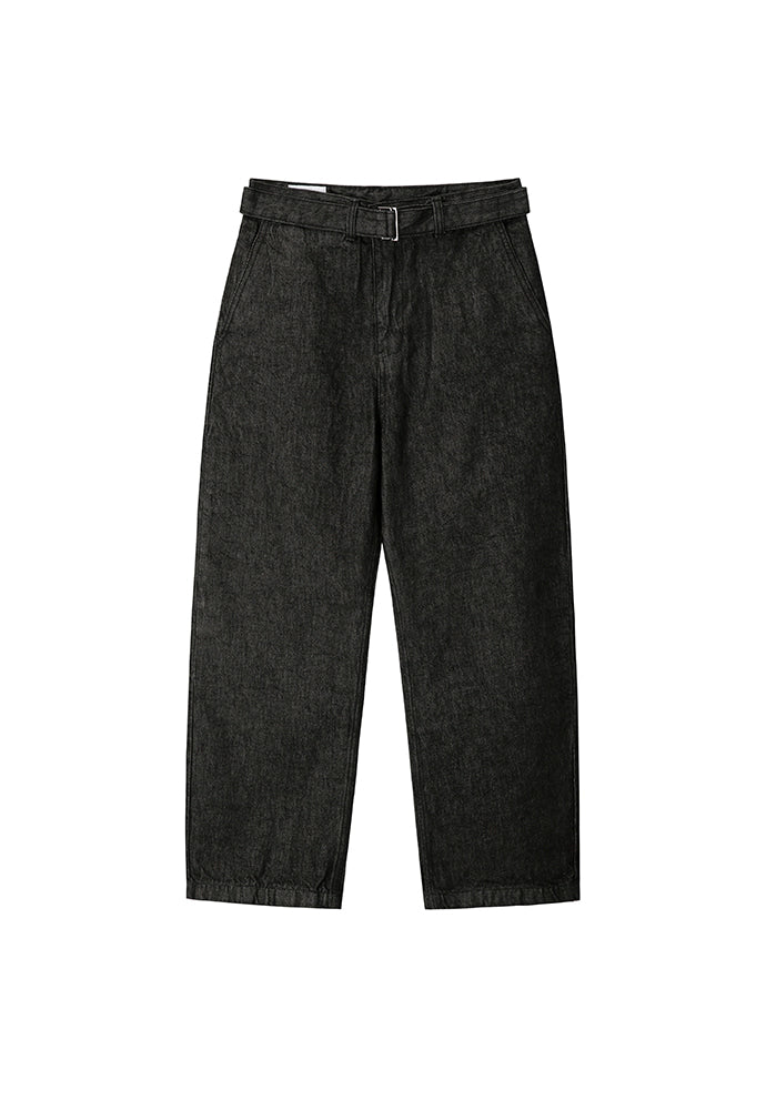 Art if acts - Belted Wide Denim Pants (Washed Black) product image 8 | TRAB K-Fashion Australia