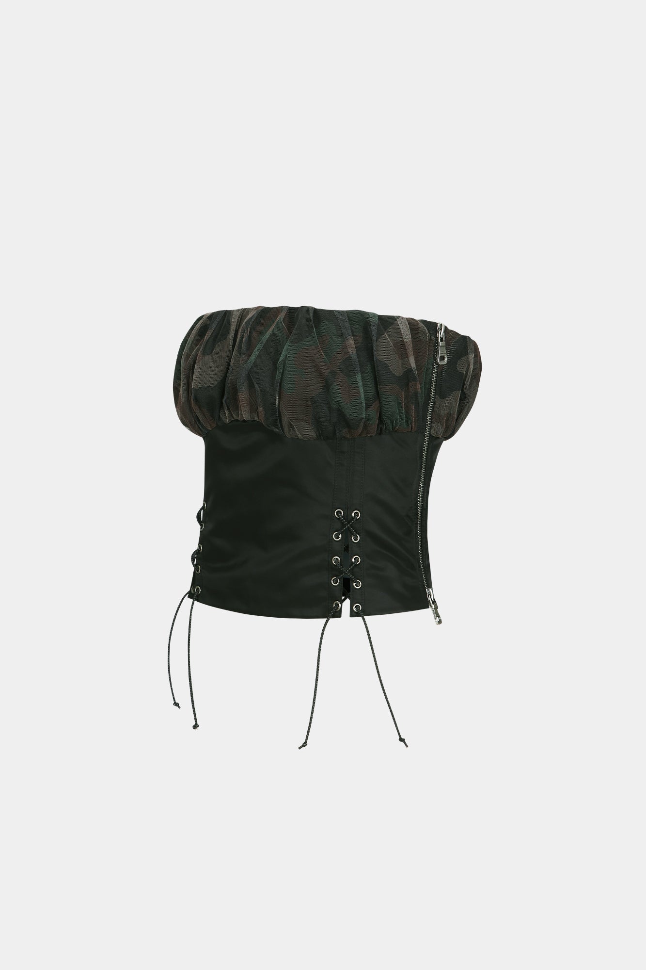Andersson Bell - Isla Shirred Crop Bustier (Black) product image 7 | TRAB K-Fashion Australia