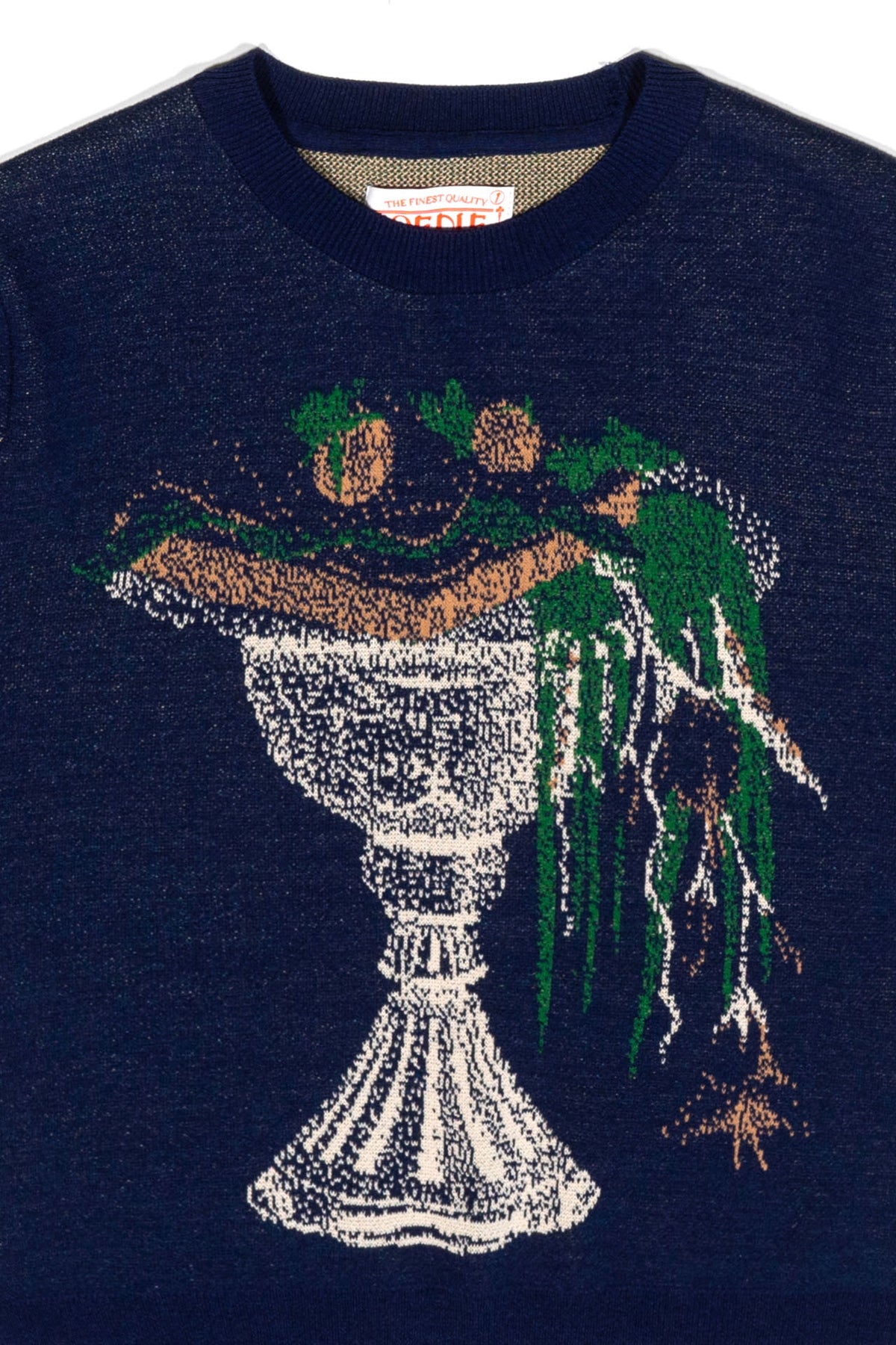 Ioedle - Royal Sandwich Jacquard Crop Top (Navy) product image 4 | TRAB K-Fashion Australia