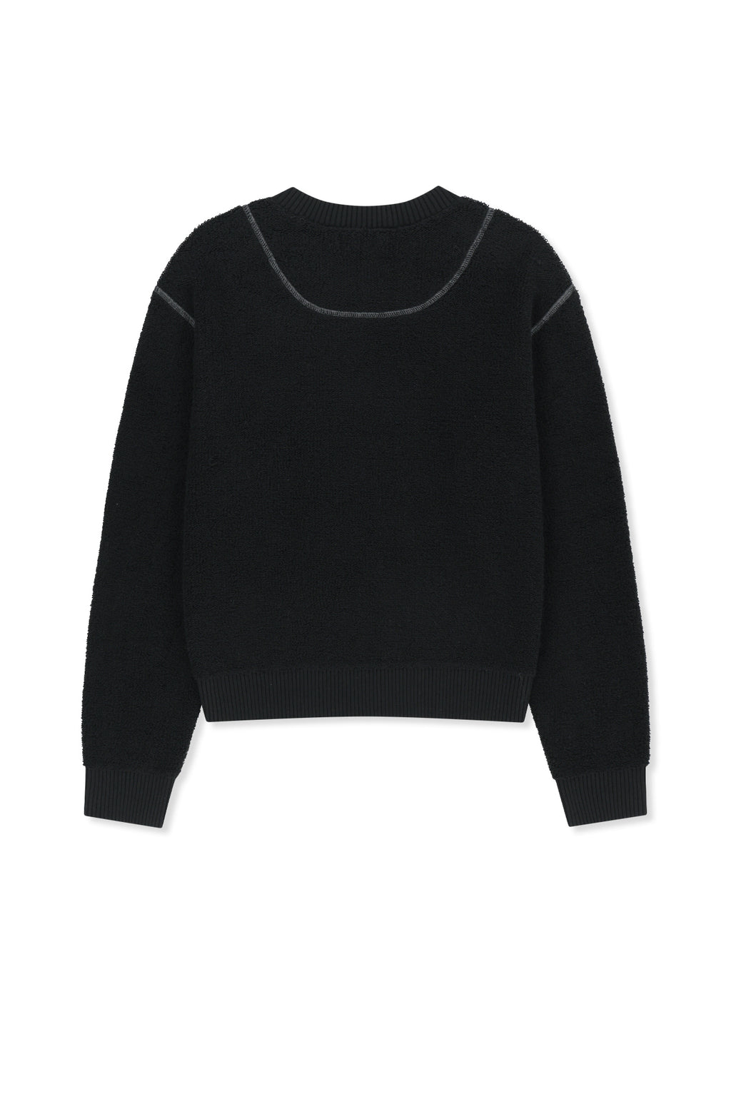 Matin Kim - Boucle Texture Knit Pullover (Black) product image 2 | TRAB K-Fashion Australia