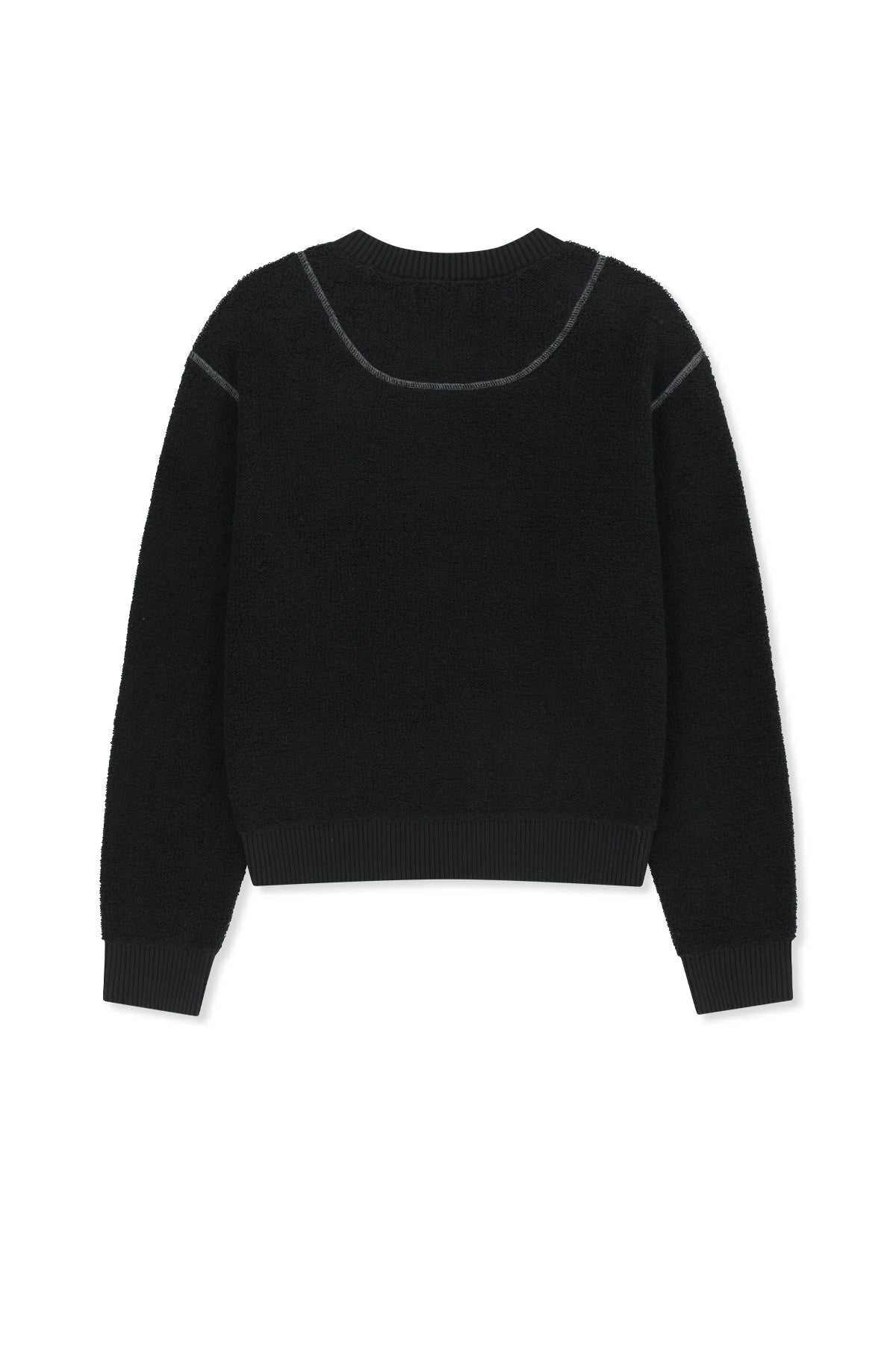 Matin Kim - Boucle Texture Knit Pullover (Black) product image 2 | TRAB K-Fashion Australia