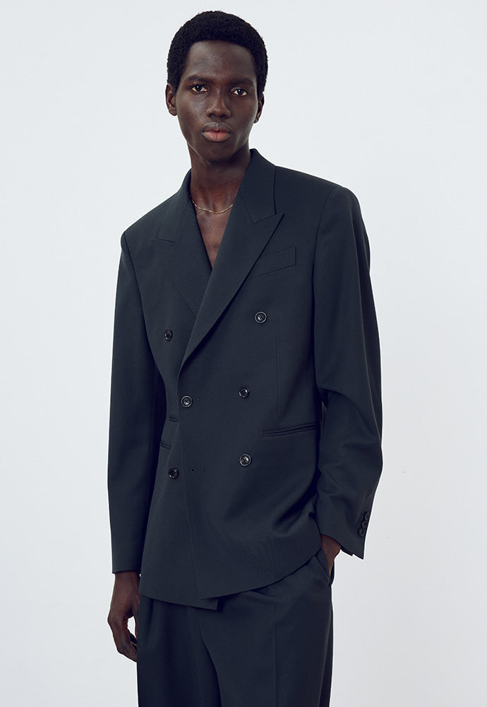 Tonywack - Wool Twill Double-Breasted Tailored Blazer (Carbon Grey) product image 5 | TRAB K-Fashion Australia