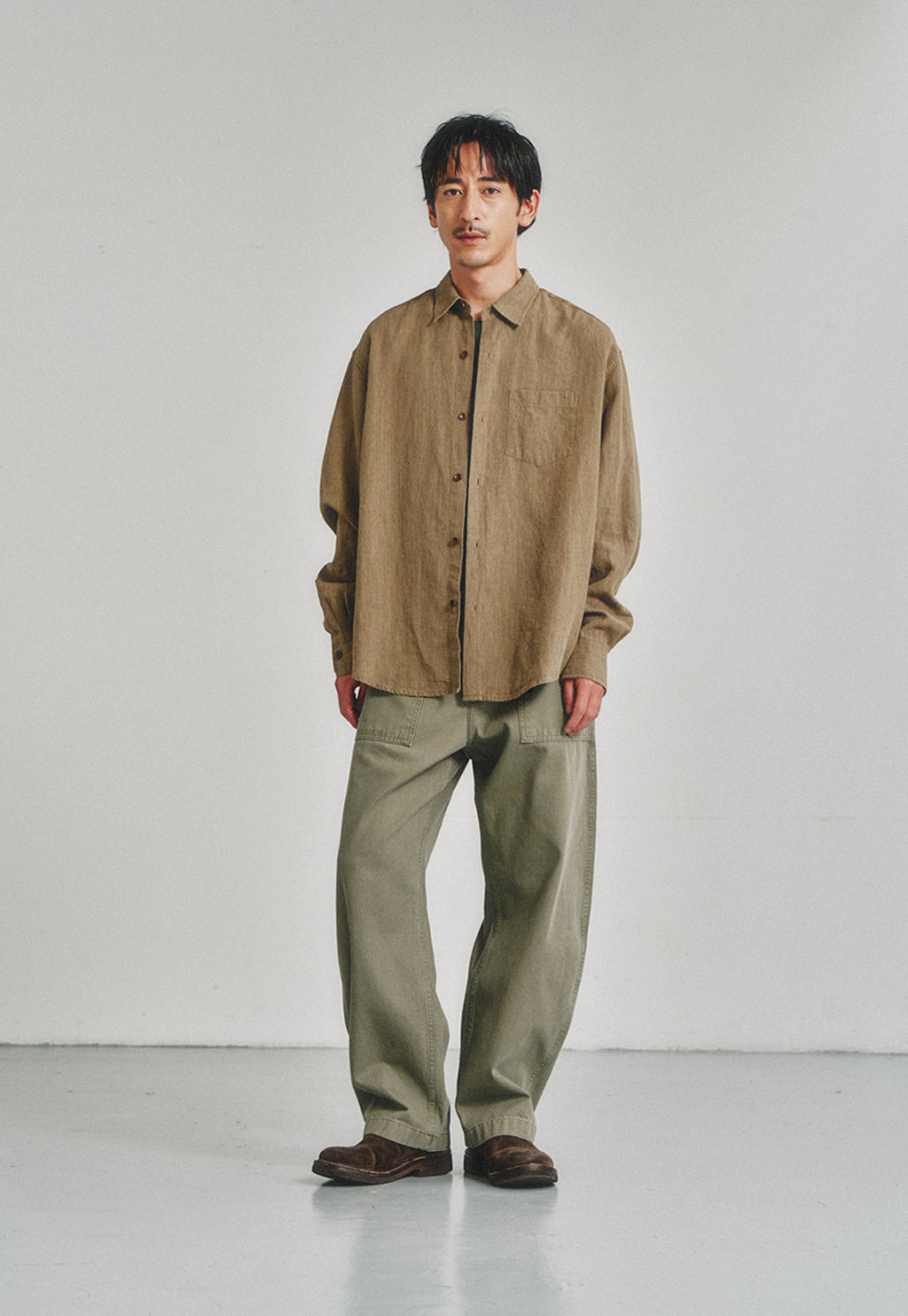 Art if acts - Washed Linen Shirt (Khaki) product image 2 | TRAB K-Fashion Australia