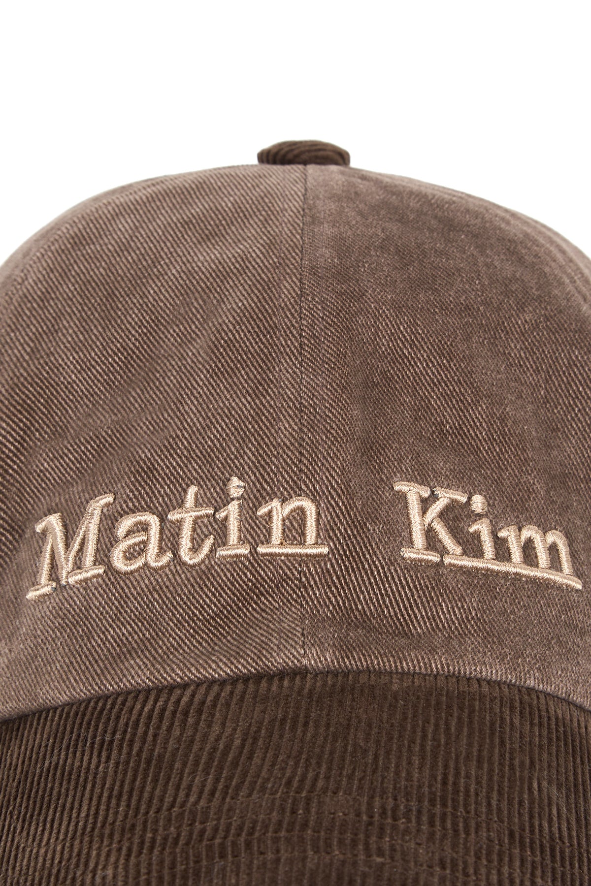 Matin Kim - Matin Classic Logo Corduroy Brim Ball Cap (Brown) product image 4 | TRAB K-Fashion Australia