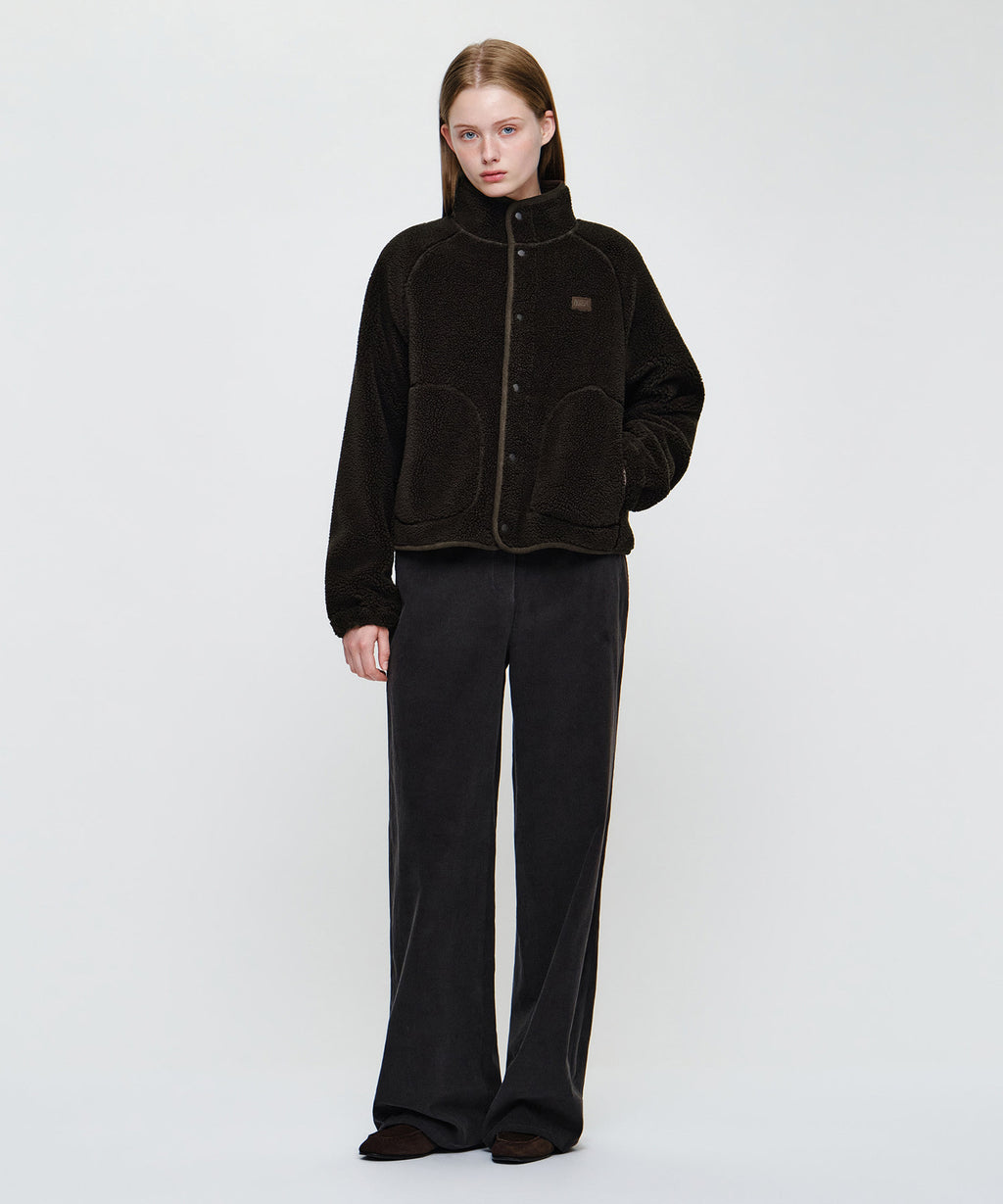 Marithe & Francois Girbaud - High Neck Fleece Jacket (Dark Brown) product image 6 | TRAB K-Fashion Australia