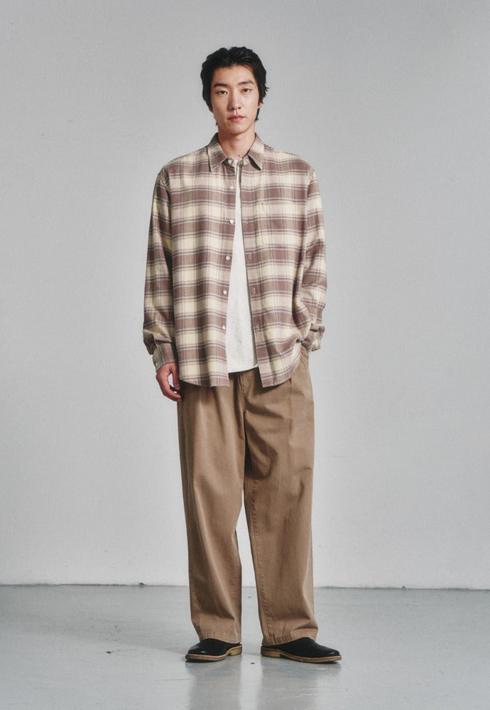 Art if acts - French Flannel Check Shirt (Vanilla Sky) product image 1 | TRAB K-Fashion Australia