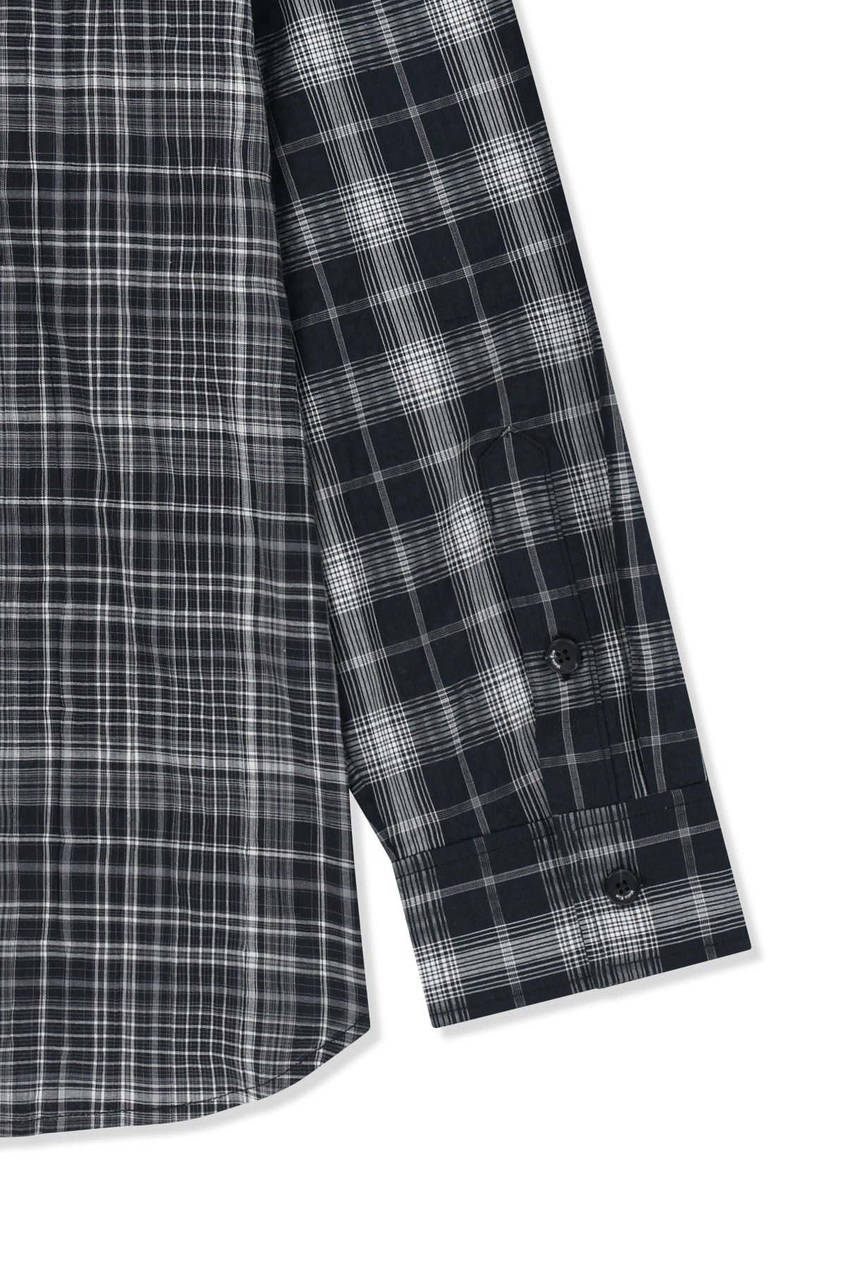 Matin Kim - Mixed Check Over Fit Shirt (Navy) product image 6 | TRAB K-Fashion Australia