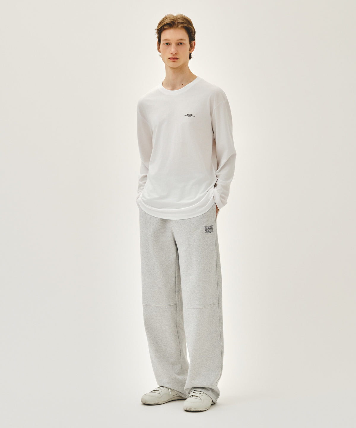 Marithe & Francois Girbaud - Classic Logo Sweat Pants (Light Heather Gray) product image 3 | TRAB K-Fashion Australia
