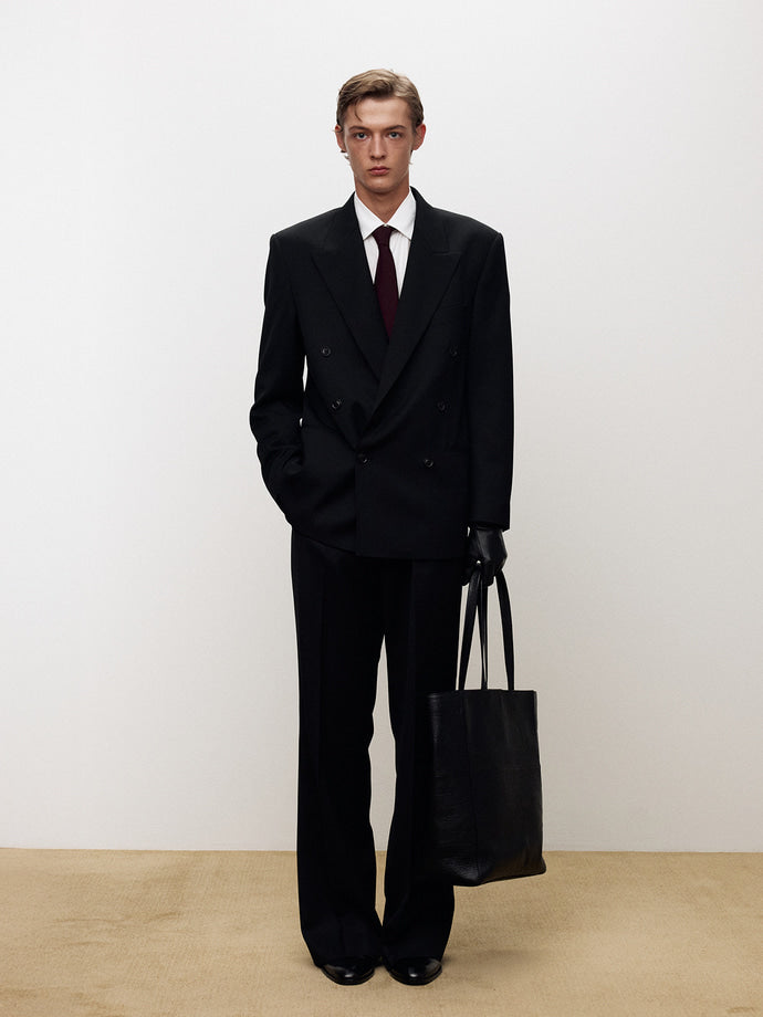 Tonywack - Wool Twill Double-Breasted Tailored Jacket (Black) product image 1 | TRAB K-Fashion Australia