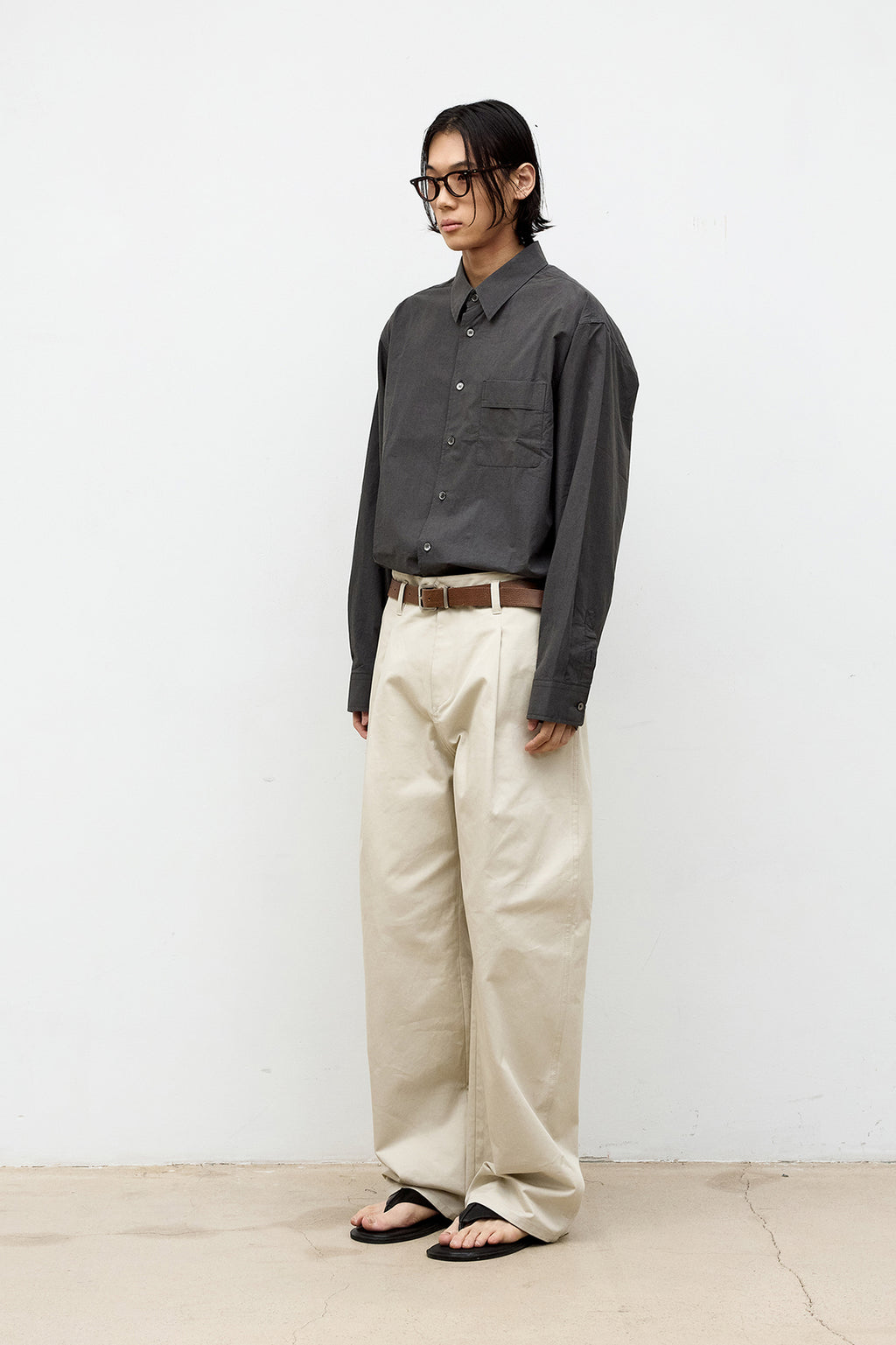 Coor - Classic One Tuck Chino Pants V2 (Beige) product image 3 | TRAB K-Fashion Australia