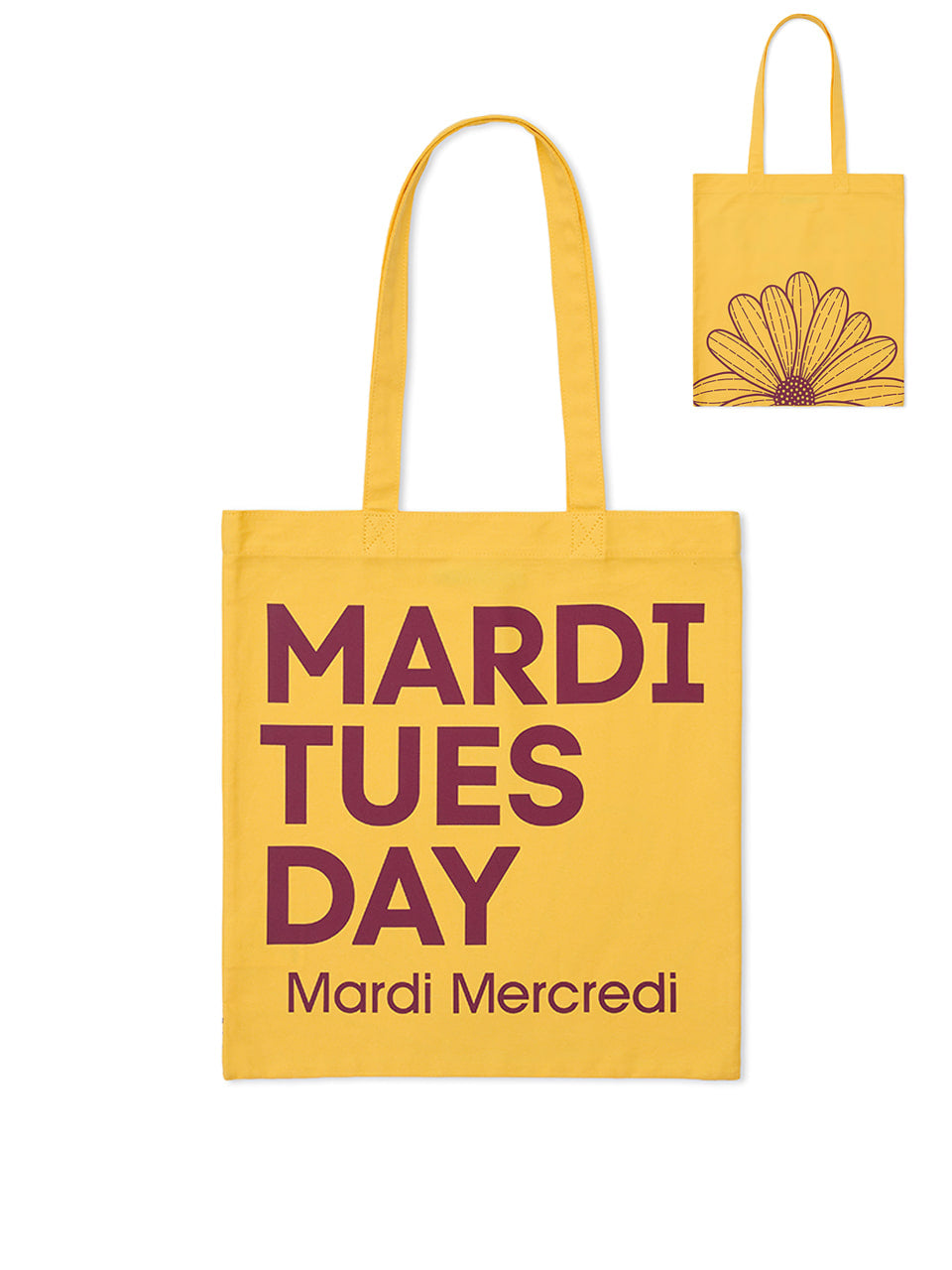 Mardi Mercredi - Canvas Bag Flower Du Mardi (Yellow Burgundy) product image 1 | TRAB K-Fashion Australia