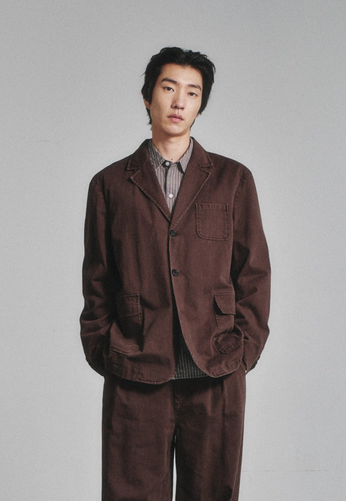 Art if acts - Washed 3 Button Blazer (Brown) product image 1 | TRAB K-Fashion Australia