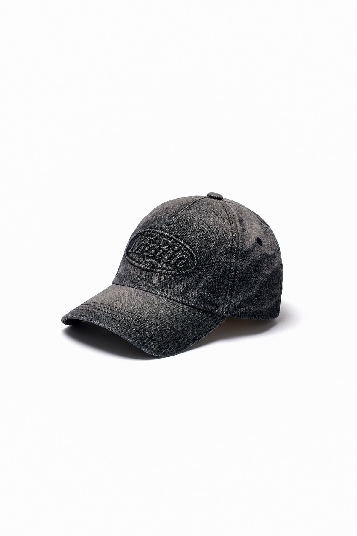 Matin Kim - Embossed Logo Denim Ball Cap (Black) product image 2 | TRAB K-Fashion Australia