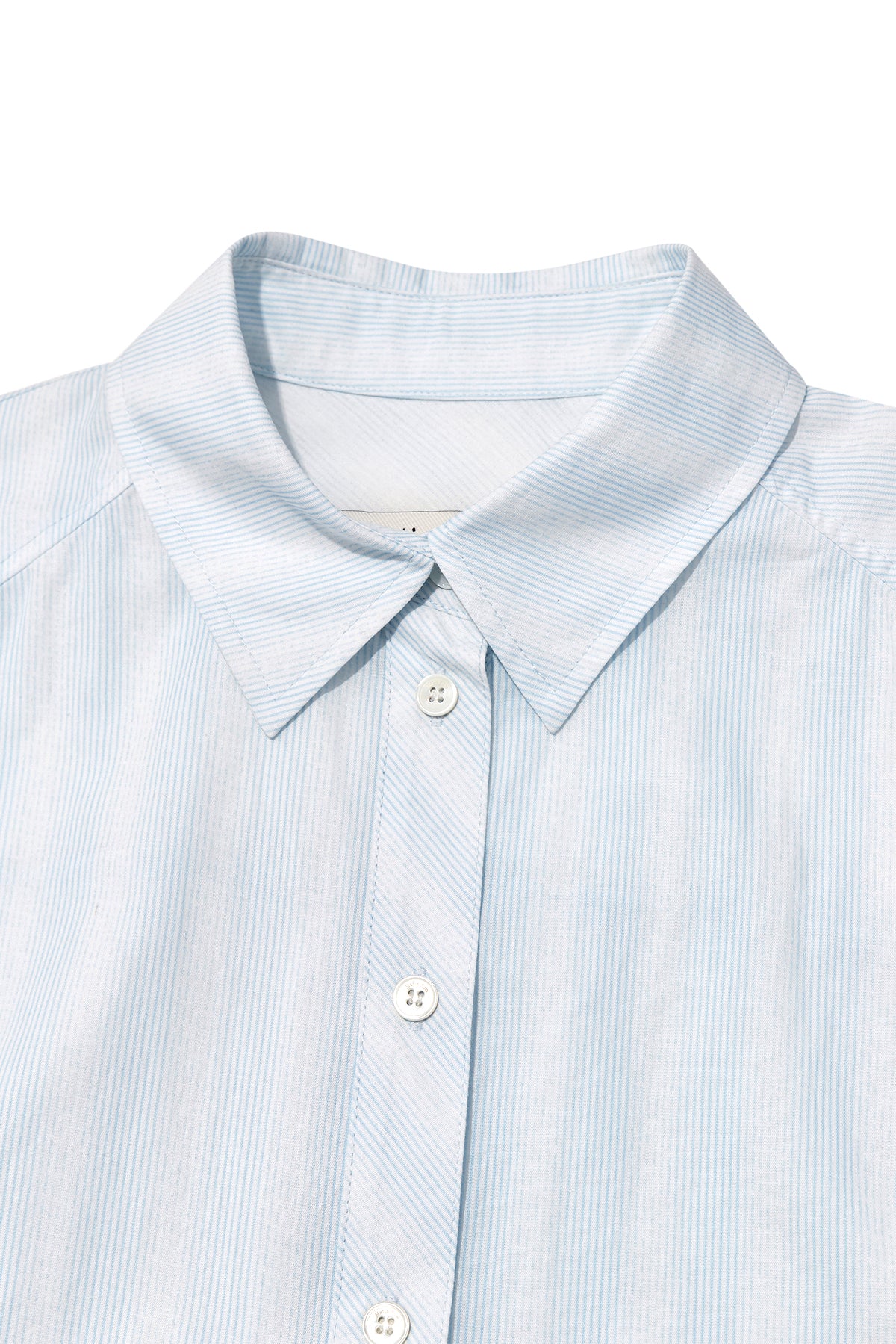 Matin Kim - Cuffs Button Point Stripe Shirt (Light Blue) product image 3 | TRAB K-Fashion Australia