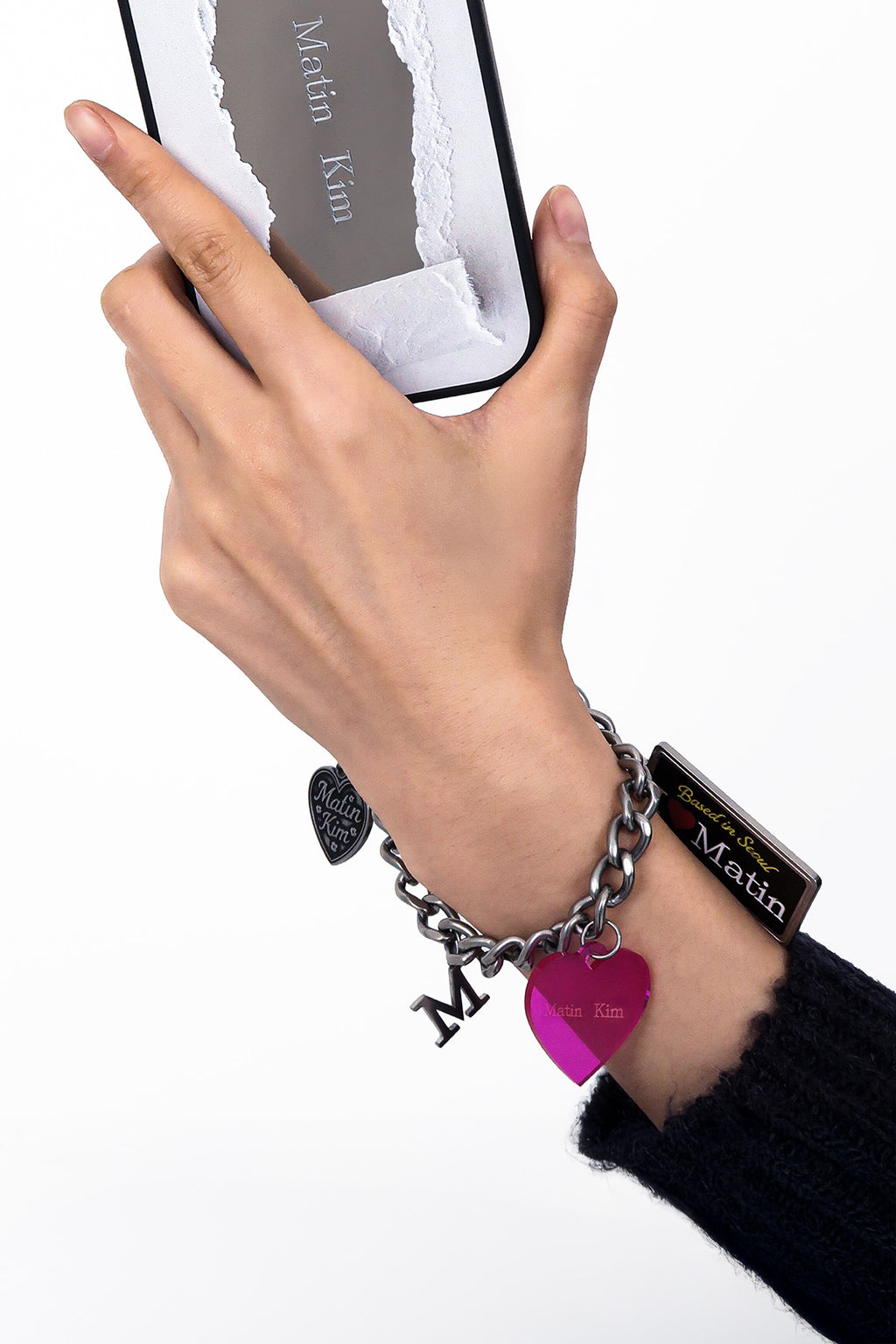 Matin Kim - Matin Kim X Casetify Phone Charm (Dark Silver) product image 4 | TRAB K-Fashion Australia