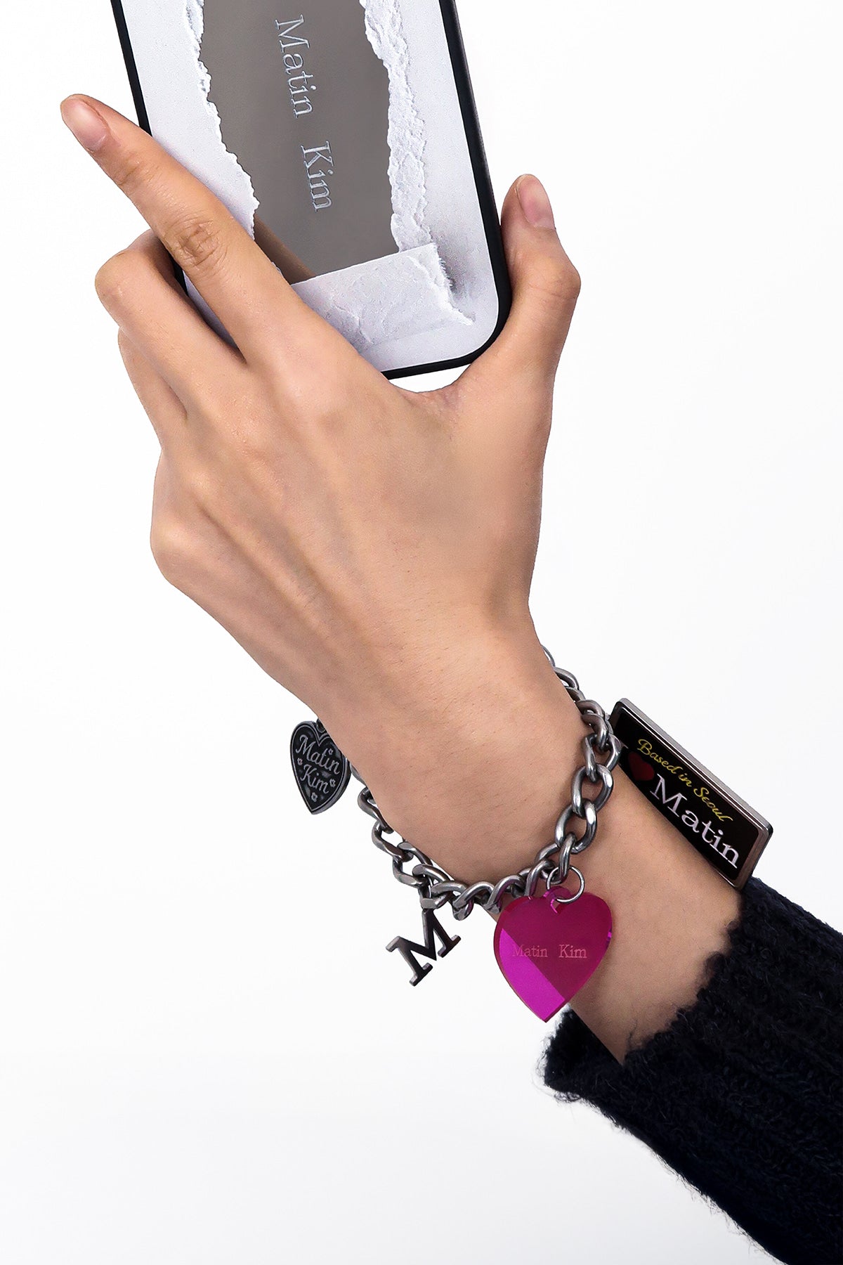 Matin Kim - Matin Kim X Casetify Phone Charm (Dark Silver) product image 4 | TRAB K-Fashion Australia