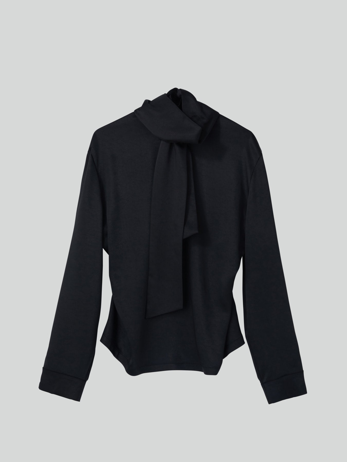 Recto - Open Back Scarf Satin Blouse (Black) product image 10 | TRAB K-Fashion Australia