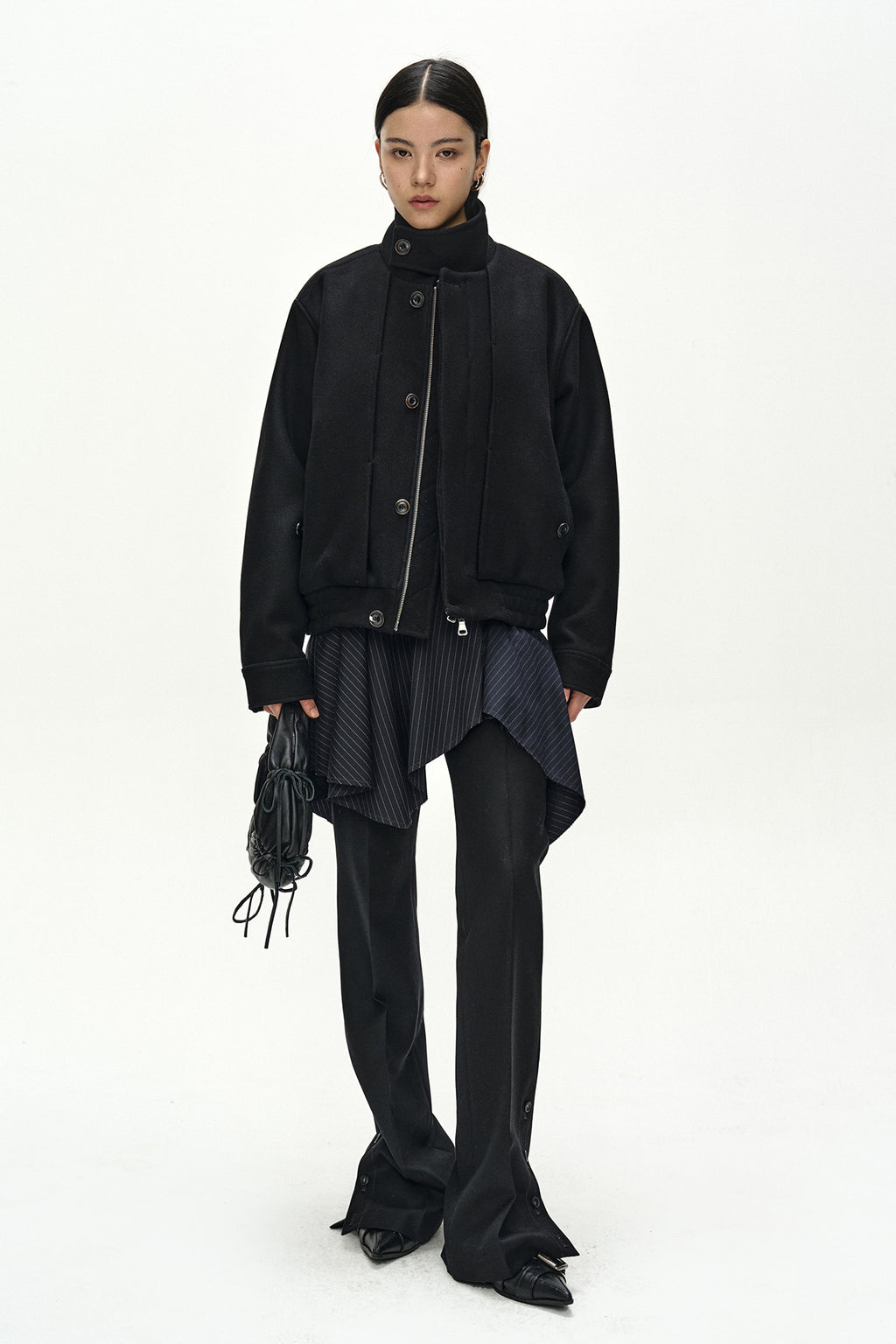 Andersson Bell - Linus Harrington Wool Jacket (black) (Black) product image 2 | TRAB K-Fashion Australia