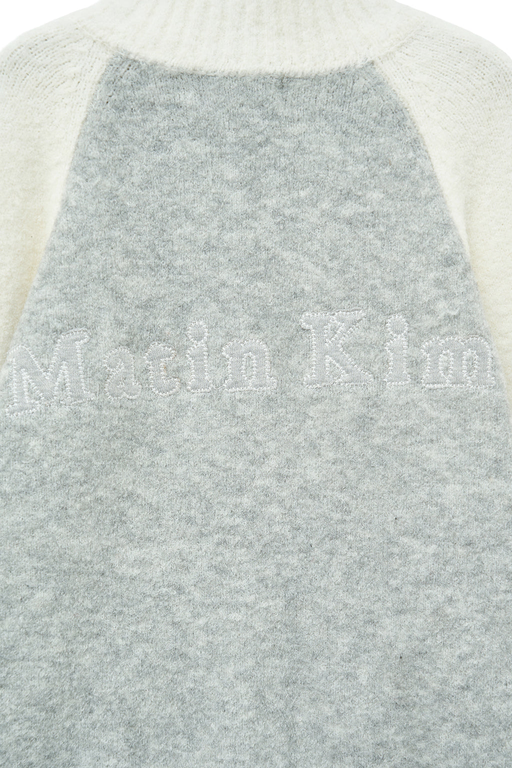 Matin Kim - High Neck Raglan Knit Zip Up (Ivory) product image 3 | TRAB K-Fashion Australia