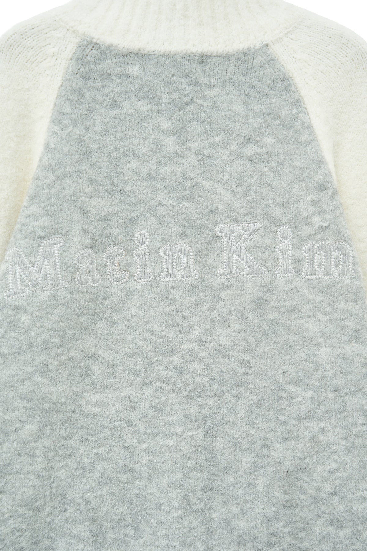 Matin Kim - High Neck Raglan Knit Zip Up (Ivory) product image 3 | TRAB K-Fashion Australia