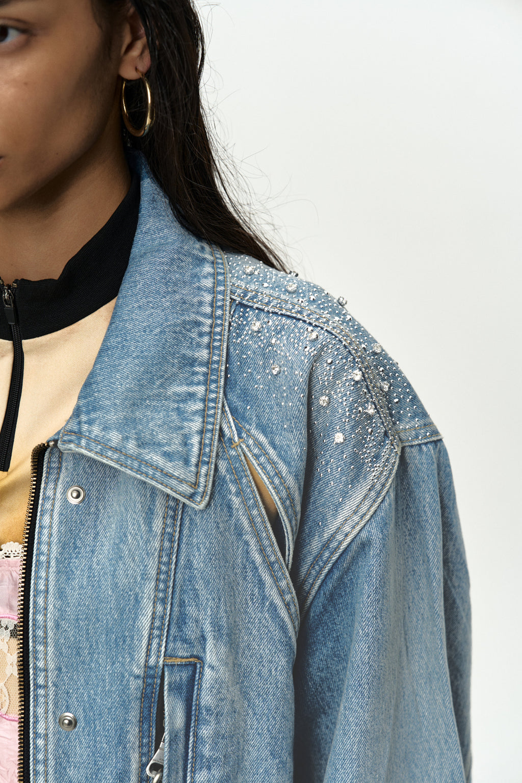 Andersson Bell - Jeweled Denim Work Jacket (Blue) product image 7 | TRAB K-Fashion Australia