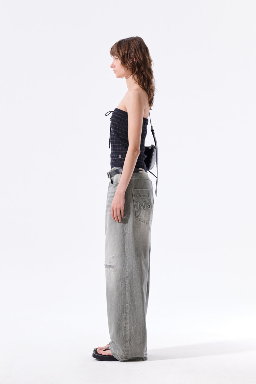 Matin Kim - Stripe Knit Tube Top (Navy) product image 6 | TRAB K-Fashion Australia